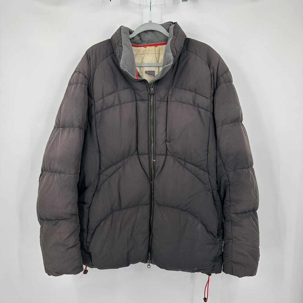 Nike Vintage Mens Down Puffer Jacket Size XL Full Zip Bungee Hem Gorpcore Gray